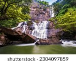 Small photo of It is worth driving 4.5 hours (180 km) by car from Jakarta to reach Curug Cikanteh. It is in the area of UNESCO Global Geopark: Ciletuh, Sukabumi, West Java, Indonesia.