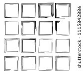 set of black rectangle grunge... | Shutterstock .eps vector #1115842886