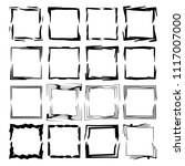 set of black rectangle grunge... | Shutterstock .eps vector #1117007000