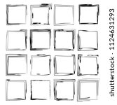 set of black rectangle grunge... | Shutterstock .eps vector #1124631293
