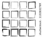 set of black rectangle grunge... | Shutterstock .eps vector #1132832789