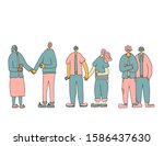 set of couples. family members. ... | Shutterstock .eps vector #1586437630