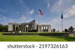 Small photo of Bastogne, Luxembourg, Belgium - JULY 17, 2021 : Battle of the Bulge Monument the famous World War II Mardasson memorial in the Belgian Ardennes