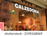 Small photo of Calzedonia signage, emblem and logo at Italian fashion beachwear store, Galeria Mokotow shopping mall. WARSAW, POLAND - AUGUST 8, 2022