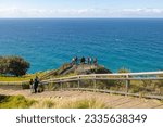 Small photo of Byron Bay, July 22, 2023. Tourists visit the most easterly point in Australia at the Cape Byron Lighthouse