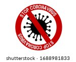 coronavirus icon with red... | Shutterstock .eps vector #1688981833