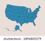 usa state map high detailed... | Shutterstock .eps vector #1896805279
