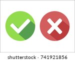 check marks yes and no. vector... | Shutterstock .eps vector #741921856
