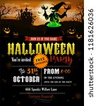 halloween party invitation with ... | Shutterstock .eps vector #1181626036