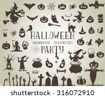 set of silhouettes for... | Shutterstock .eps vector #316072910