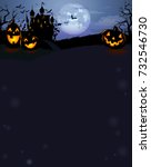 halloween background with... | Shutterstock .eps vector #732546730