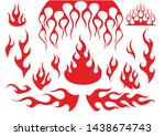 vector set of flame.  old... | Shutterstock .eps vector #1438674743