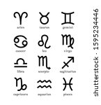 zodiac signs set. astrological... | Shutterstock .eps vector #1595234446