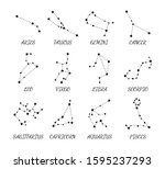 zodiac constellations. aries ... | Shutterstock .eps vector #1595237293