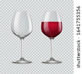 wine glass. two glasses empty... | Shutterstock .eps vector #1641755356