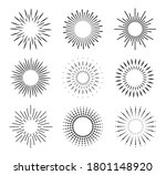set of vintage sunbursts in... | Shutterstock .eps vector #1801148920