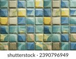 Colorful vintage ceramic tiles wall decoration. mosaic tiles, ceramic tiles wall background