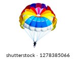 Bright colorful parachute on...