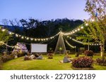 Outdoor cinema film in a...