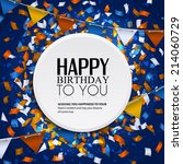 birthday card with confetti and ... | Shutterstock .eps vector #214060729