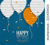 birthday card with balloons in... | Shutterstock .eps vector #221435023