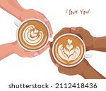woman and man hands holding... | Shutterstock .eps vector #2112418436