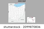ohio map. political map of ohio ... | Shutterstock .eps vector #2099870836