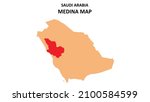 medina map highlighted on saudi ... | Shutterstock .eps vector #2100584599