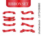 red ribbons set. vector design... | Shutterstock .eps vector #1372438880