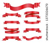 red ribbons set. vector design... | Shutterstock .eps vector #1373326670