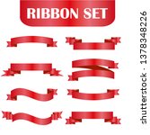 red ribbons set. vector design... | Shutterstock .eps vector #1378348226