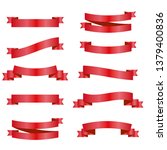 red ribbons set. vector design... | Shutterstock .eps vector #1379400836