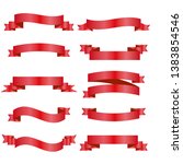 red ribbons set. vector design... | Shutterstock .eps vector #1383854546