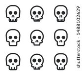 Cartoon Skull Vector Icon Set