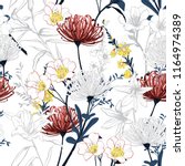 summer botanical blooming... | Shutterstock .eps vector #1164974389