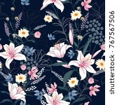 Trendy  Floral Pattern In The...