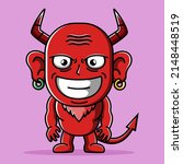 red devil cartoon vector...