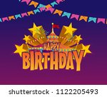 happy birthday title with... | Shutterstock .eps vector #1122205493
