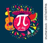 pi day  beautiful greeting card ... | Shutterstock .eps vector #1437604946