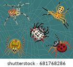 insect spider nature cartoon... | Shutterstock .eps vector #681768286