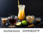 set of scull glass with cofee ... | Shutterstock . vector #2049082079