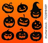halloween pumpkins | Shutterstock .eps vector #732898489