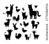 farm animals black silhouette... | Shutterstock .eps vector #1776586916