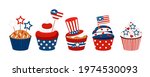 4th of july cupcakes set sweets ... | Shutterstock .eps vector #1974530093
