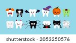halloween teeth in carnival... | Shutterstock .eps vector #2053250576