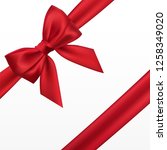 realistic red bow. element for... | Shutterstock .eps vector #1258349020