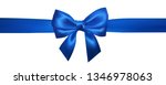 realistic blue bow with... | Shutterstock . vector #1346978063
