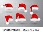 red santa claus hat isolated on ... | Shutterstock .eps vector #1523719469