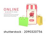 online shopping concept.... | Shutterstock .eps vector #2090320756