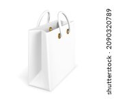 3d empty white shopping bag... | Shutterstock .eps vector #2090320789